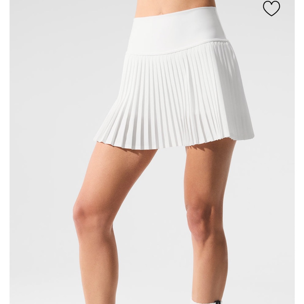NWT Alo Yoga White Pleated Women's Tennis Skirt